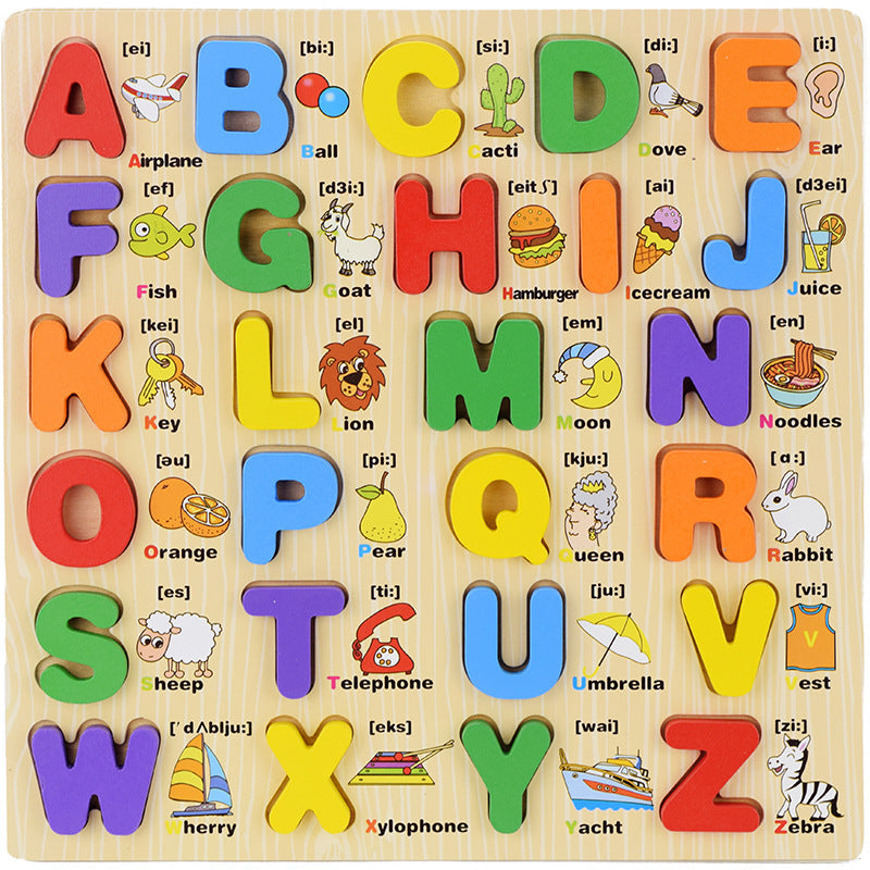 Educational Wooden Cartoon Hand Grab Puzzle Board