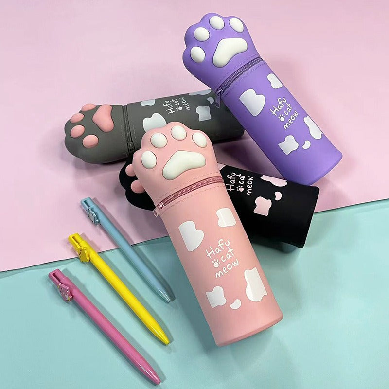 Cartoon Cute Cat Claw Silicone Pen Case Retractable Pen Holder