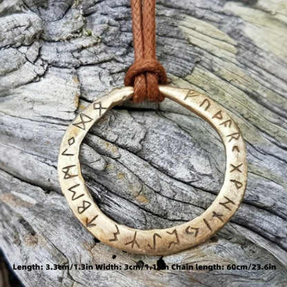 Rustic Pendant With The Elder Futhark Runes