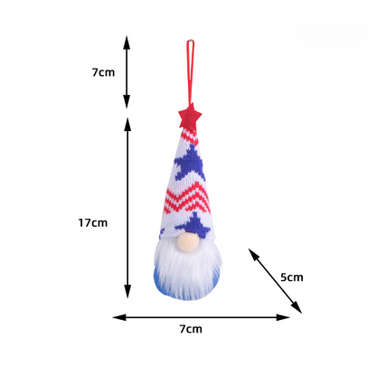 Independence Day Striped Five Star Faceless Doll Ornament