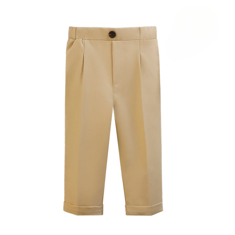 Wholesale of Spring and Autumn Children's Polyester Casual Striped Suit Pants