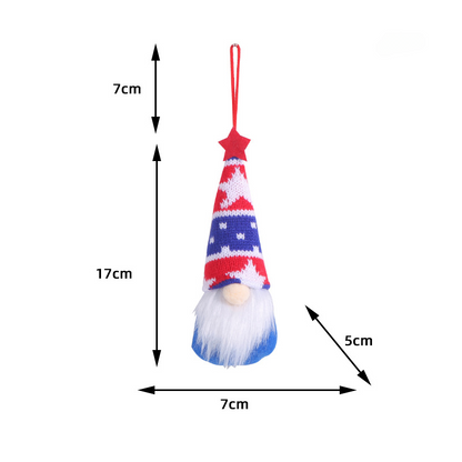 Independence Day Striped Five Star Faceless Doll Ornament