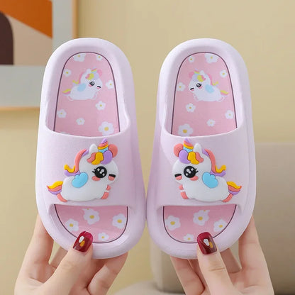 Girls Cartoon Unicorn Flip-Flops
