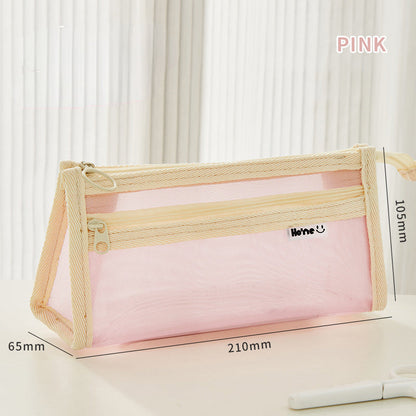 Transparent Double-layer Mesh Pen Bags