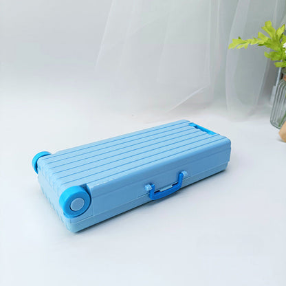 Plastic Suitcase Double Layer Large Capacity Stationery Box