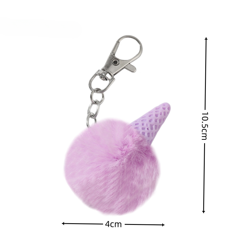 Fur Ball Ice Cream Cone Keychain