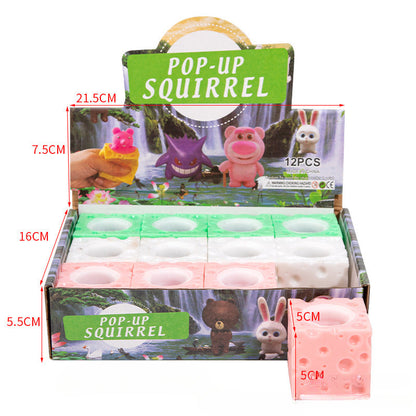 Wholesale 12pcs/box Halloween Decompression Squirrel Squeeze Cup Decompression Vinyl Toy