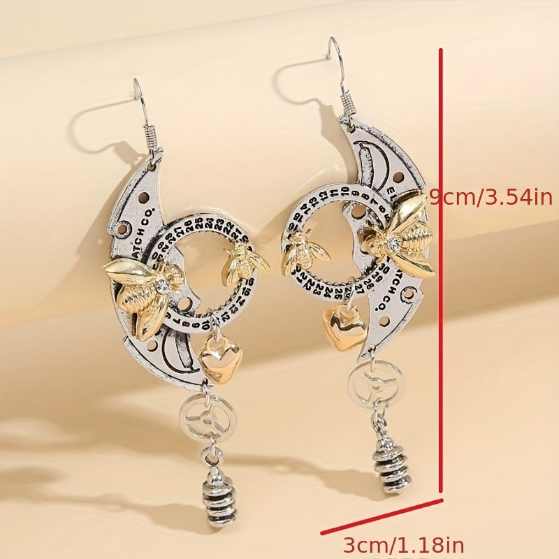 Steampunk Bee Style Drop Earrings