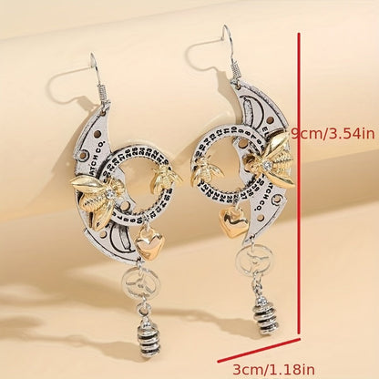 Steampunk Bee Style Drop Earrings