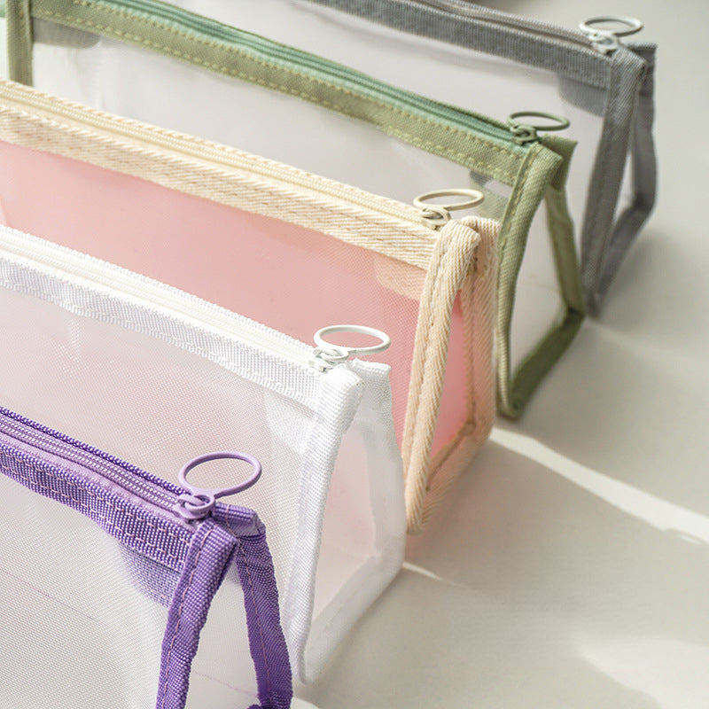 Transparent Double-layer Mesh Pen Bags