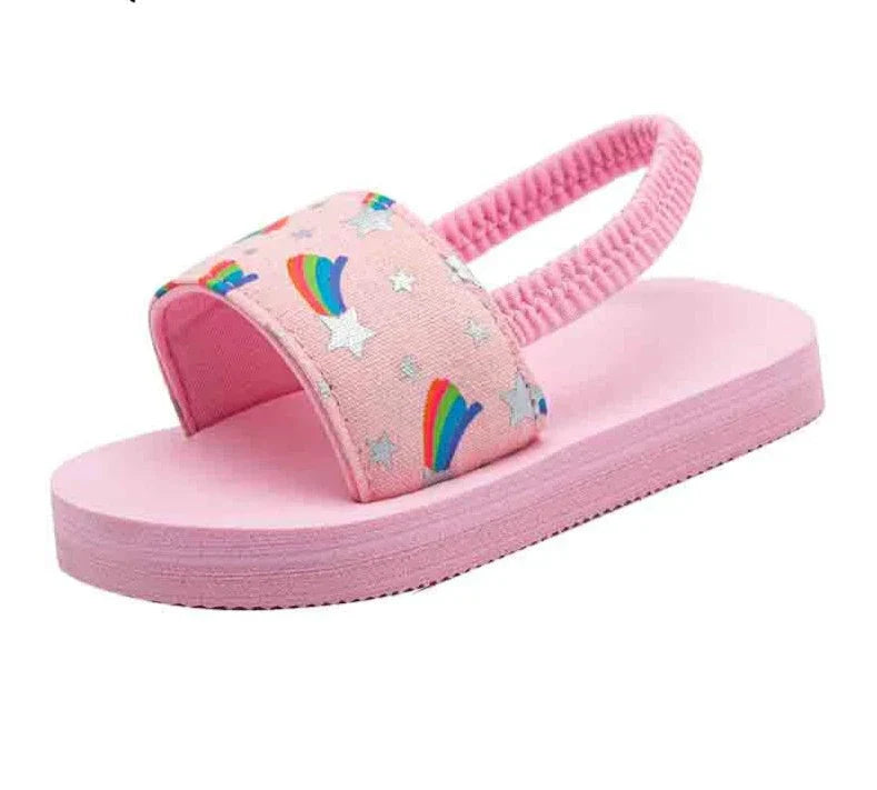 Girls Rainbow Star Flip-Flops