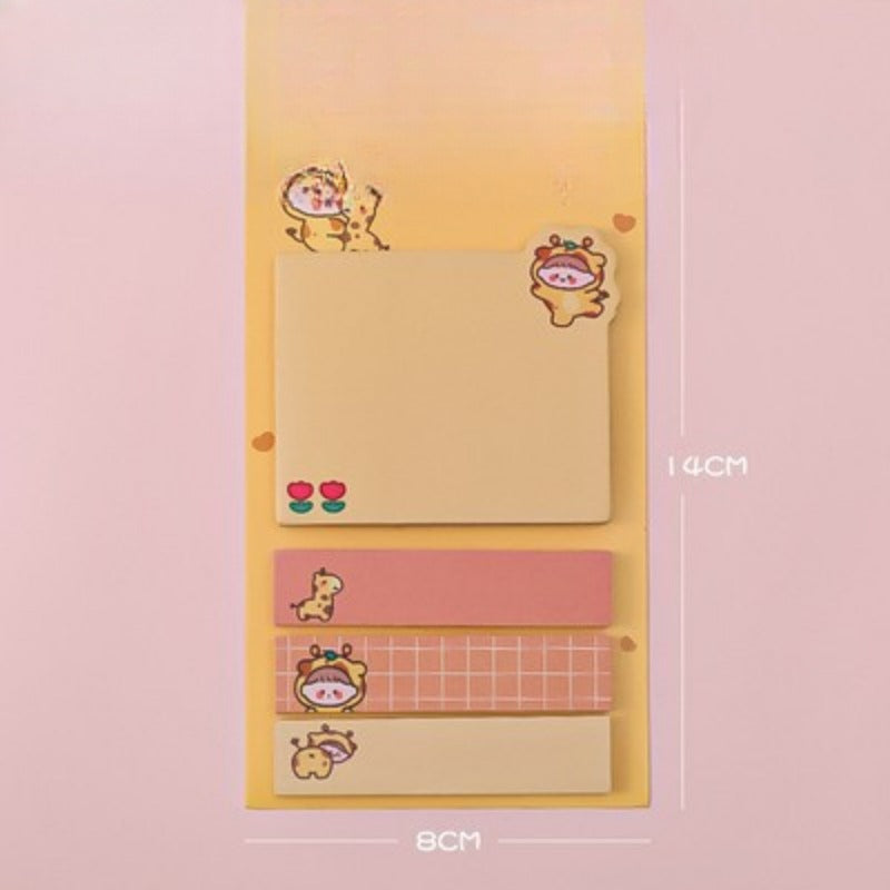 Cartoon Stickers with Sticky Paper Notebooks