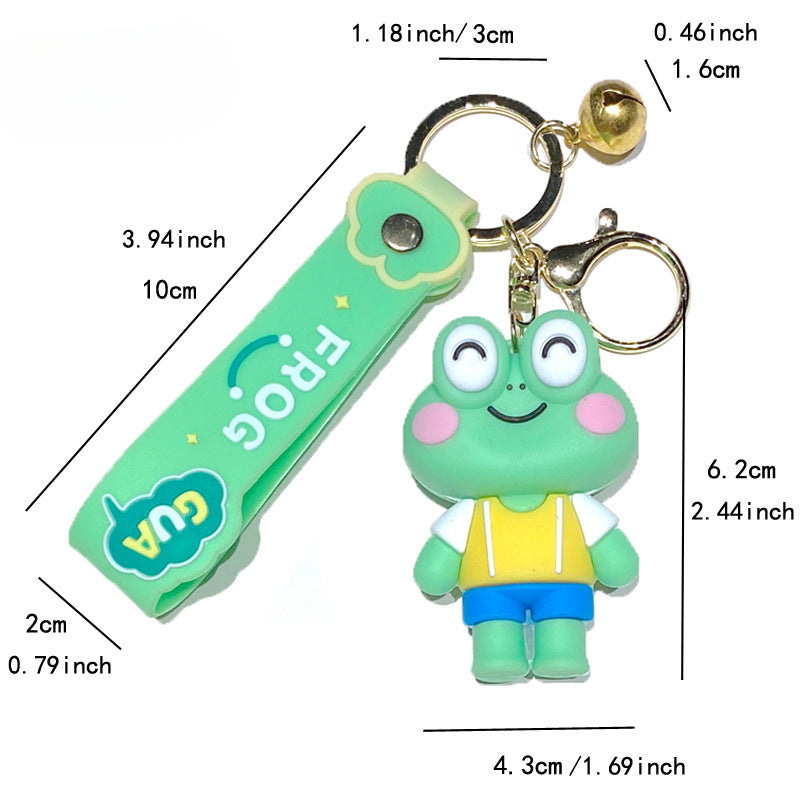 Cartoon Frog PVC Soft Glue Keychain Creative Keychain