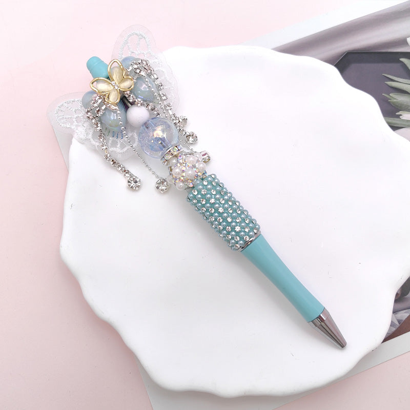 Beaded Pen Pearl Rhinestone Bow Lace Pen Handmade