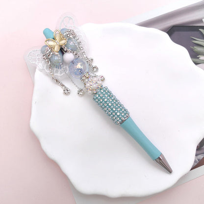 Beaded Pen Pearl Rhinestone Bow Lace Pen Handmade