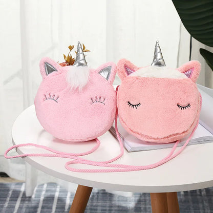 Fluffy Unicorn Shoulder Purse