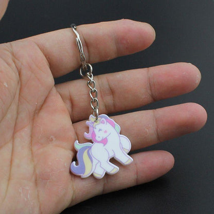 Cute Pink Unicorn Key Chain Ring