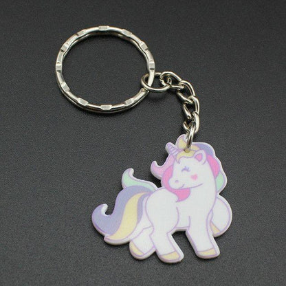Cute Pink Unicorn Key Chain Ring