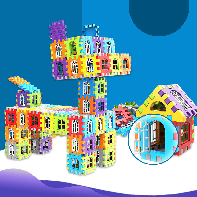 Educational Large Particle Square Plastic Building Blocks for Children