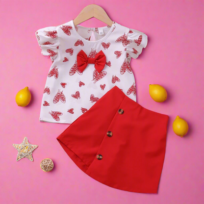 Heart Printed Clothes for Baby Girls