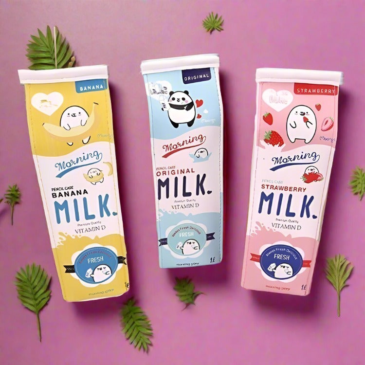 Simulated Milk Box Leather Minimalist Pencil Case