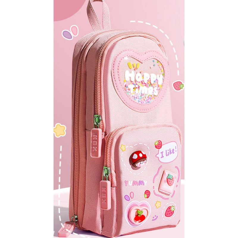 Large Capacity Backpack Canvas Pencil Case