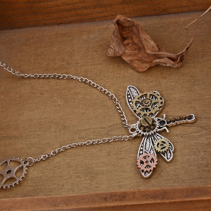 Steampunk Retro Dragonfly Pendant