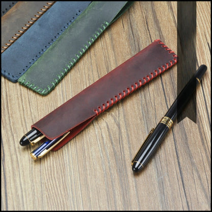 Pure Handmade Leather Retro Cowhide Pen Sleeve