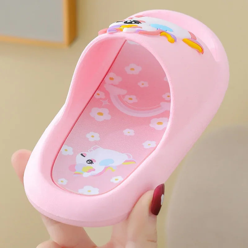 Girls Cartoon Unicorn Flip-Flops