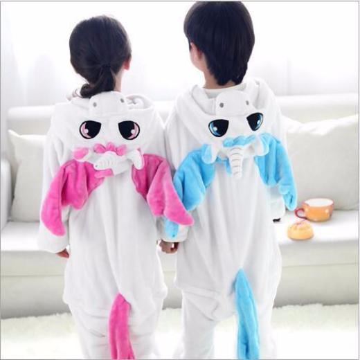 Kids White Unicorn Onesie Costume / Pajamas