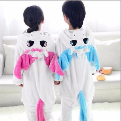 Kids White Unicorn Onesie Costume / Pajamas