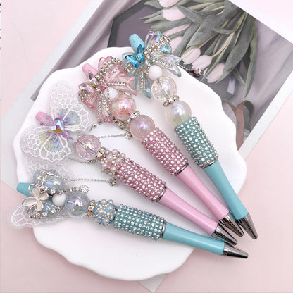 Beaded Pen Pearl Rhinestone Bow Lace Pen Handmade