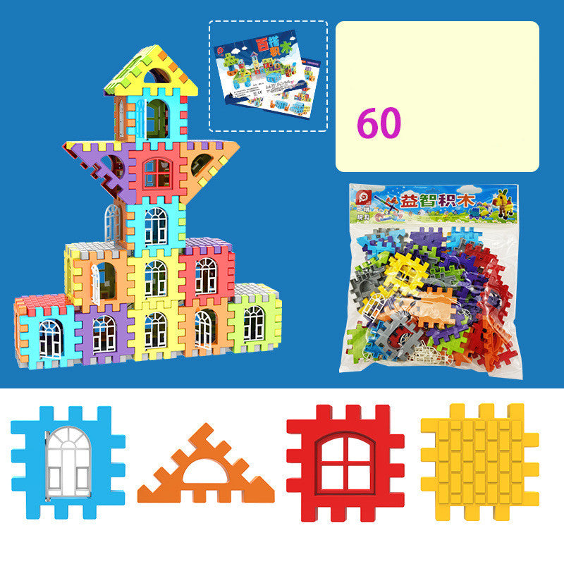 Educational Large Particle Square Plastic Building Blocks for Children