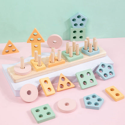 Montessori Geometric Shape Wooden Toy Set for Children