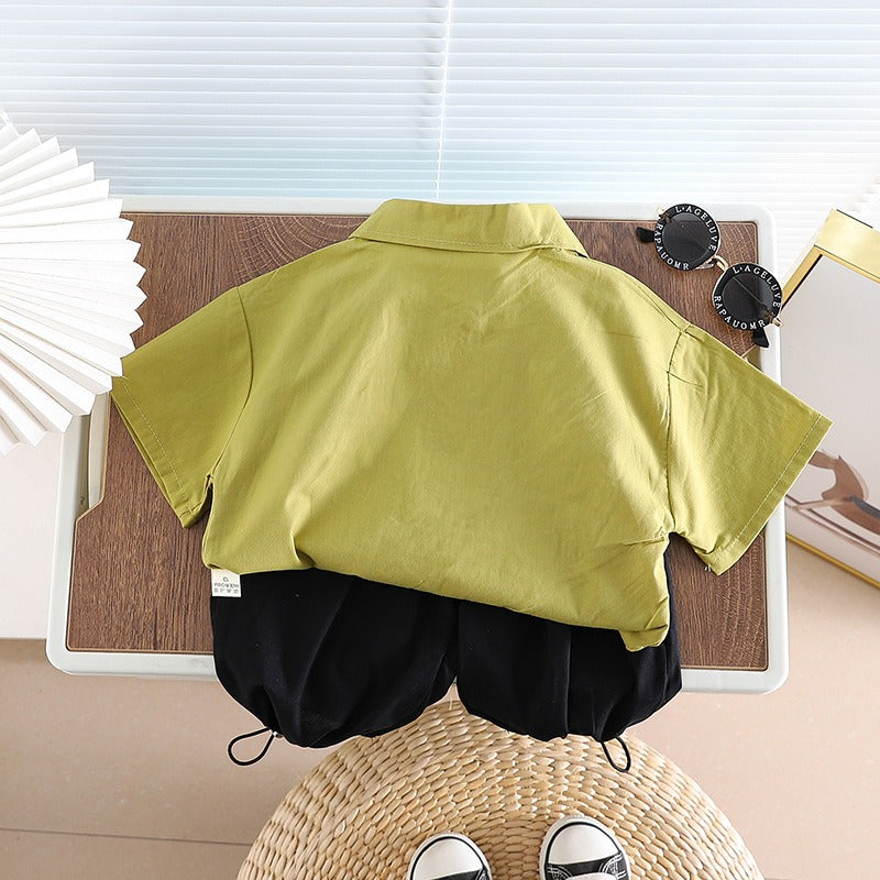 Boys' Cotton Panda Shirt and Shorts Set