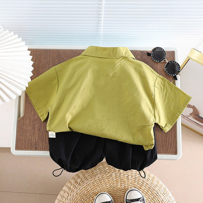 Boys' Cotton Panda Shirt and Shorts Set