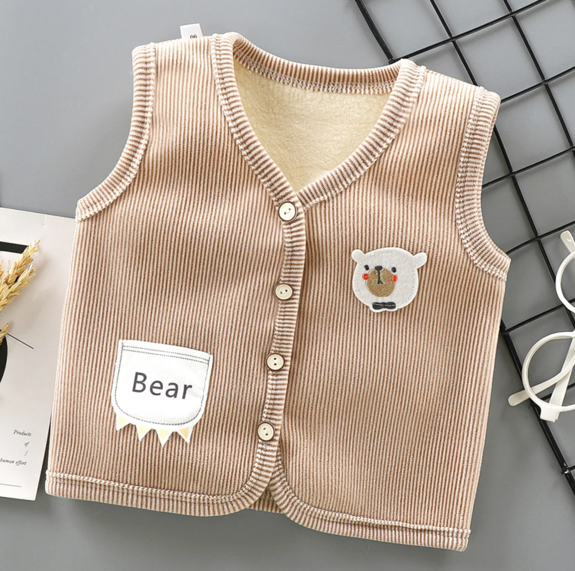 Kids Thicken Velvet-Lined Waistcoat