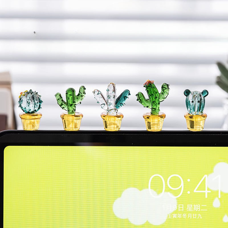 Cactus Succulent Simulation Plant, Glass Ornaments