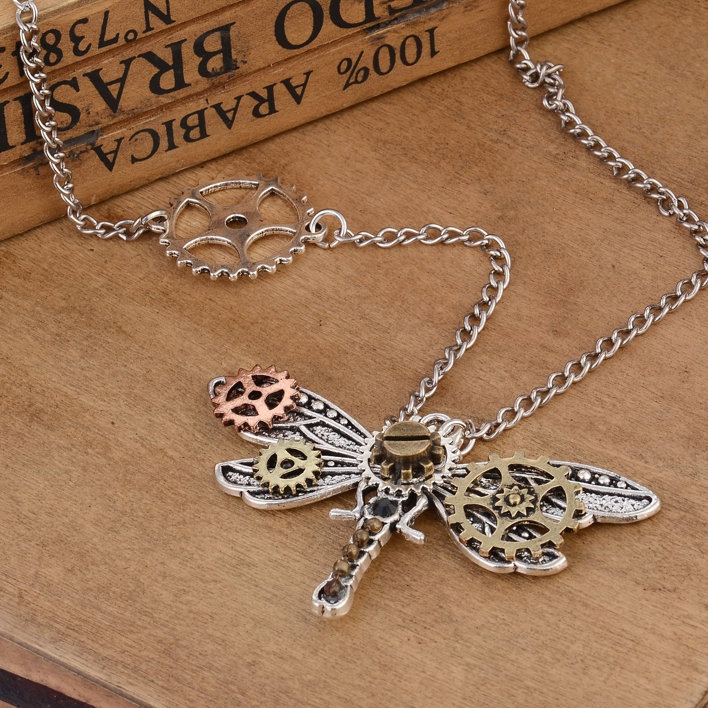 Steampunk Retro Dragonfly Pendant