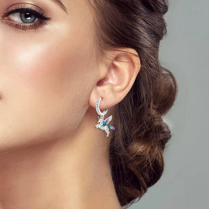 Flying Unicorn Huggy-Hoop Earrings