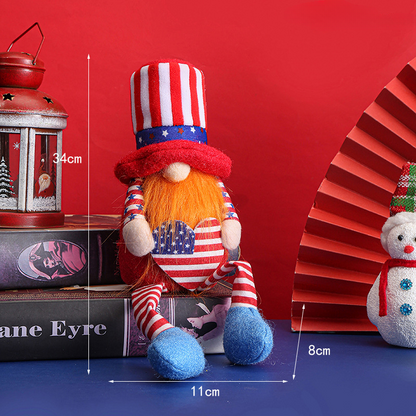 Fabric Independence Day Striped Five Star Faceless Doll