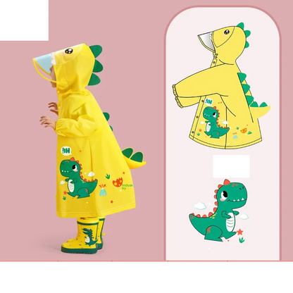 Cartoon Raincoat with Storage Bag