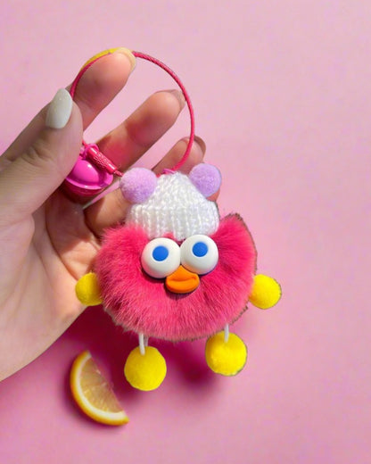 Cute Duckling Plush Ball Keychain