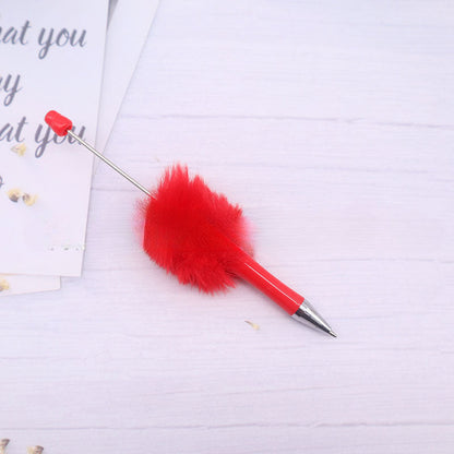 Beadable Pen Plush Pom Pom Beadable Pen