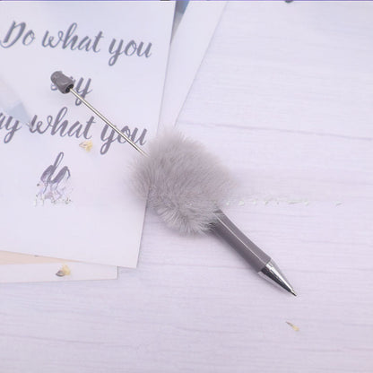 Beadable Pen Plush Pom Pom Beadable Pen