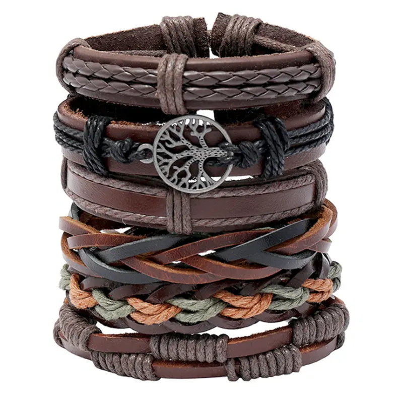 Vintage Adjustable Multilayer Leather Braided Bracelets