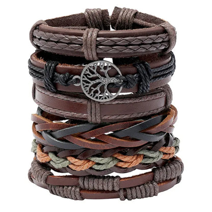 Vintage Adjustable Multilayer Leather Braided Bracelets