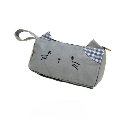 Large Capacity Cat Canvas Pencil Case