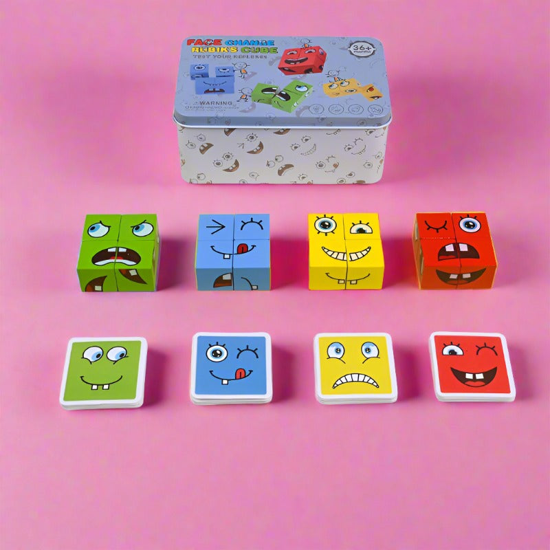 Face Changing Rubik's Cube Expression Building Blocks