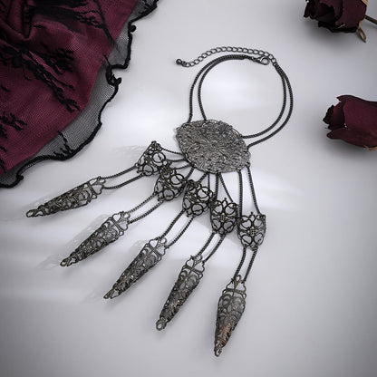 Steampunk Finger Chain Bracelet - Gothic Hand Jewellery